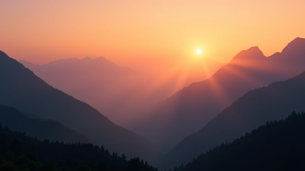 Paysage montagneux au coucher de soleil, inspiration et perspective nouvelle