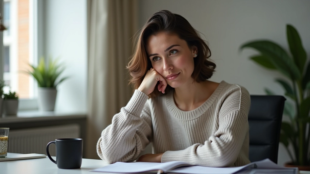 Personne réfléchissant dans un carnet avec des notes et des schémas de pensées