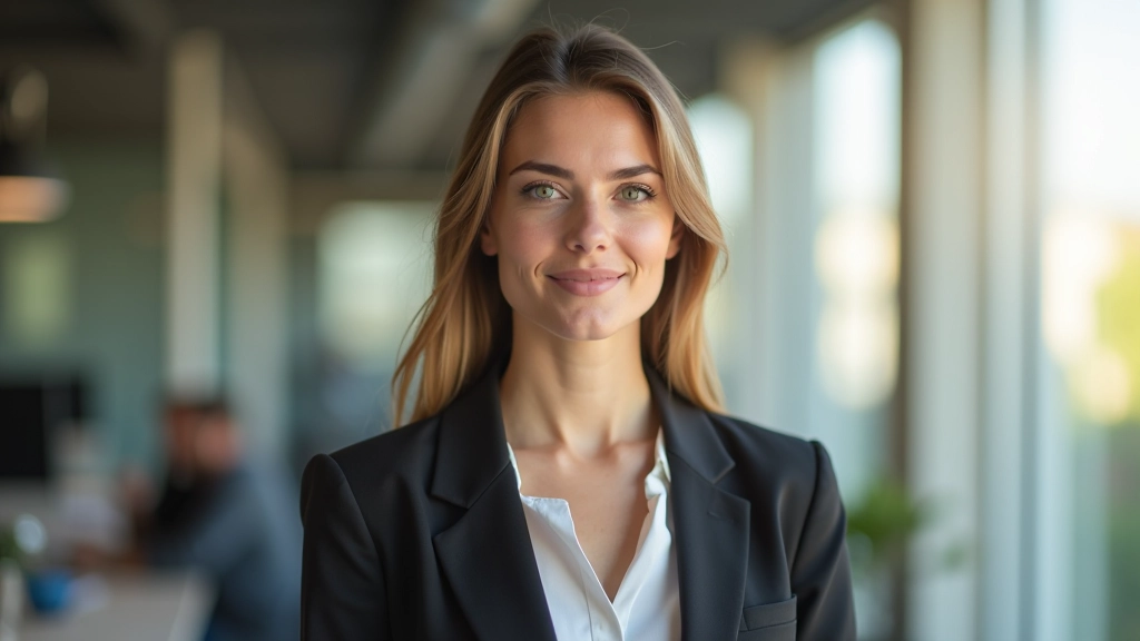 Femme souriante regardant vers l'avenir avec confiance